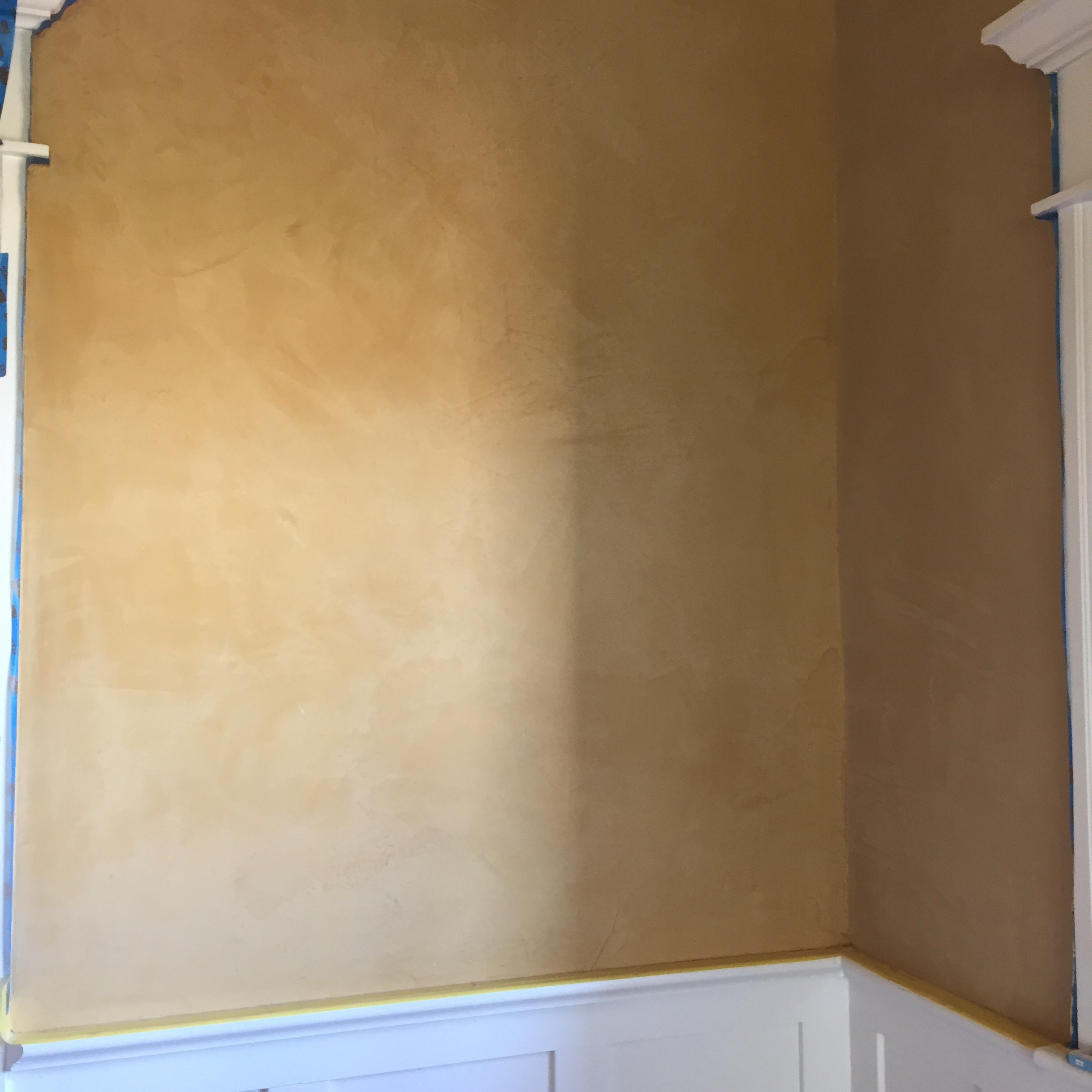 Venetian plaster wall with polished, marble-like sheen